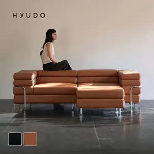 휴도 동경의 동백 2320 모듈형 헤드틸팅 천연 면피 가죽 소파 3인용 쇼파+스툴 (쿠션증정)