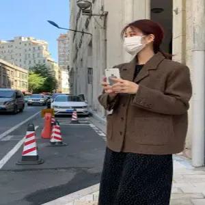 여자 정장 자켓 가을 겨울 뉴티크 모직 반코트 싱글 양복 원픽4