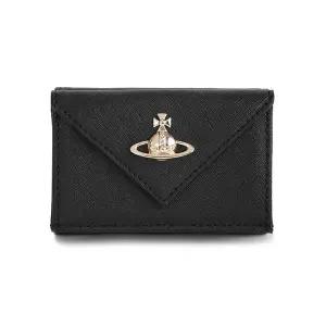 [비비안웨스트우드]26SS ORB 로고 엔벨로프 사피아노 반지갑 블랙 5115002EW L001N N402
