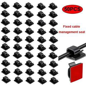 50pcs 자동차 케이블 클립 자체 접착 코드 관리 와이어 홀더  클램프 라이트