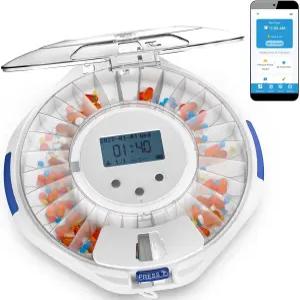 Adamson TimelyMed 스마트 약통 알람 기능 - WiFi 앱 모니터링 노인 및 알츠하이머 환자를 위한 28일