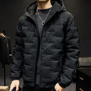 남성 점퍼 가을 따뜻한 겨울 후드 두툼한 골프 방한 고주파 야외 보온성