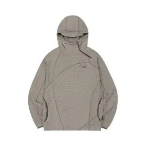 오드스튜디오 ODDSTUDIO 와플 커버 스티치 후드 티셔츠 - BEIGE