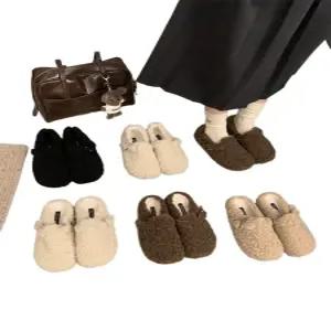 디아크몰 울 신발 양울 플리스 싱글 슈즈  반 슬리퍼