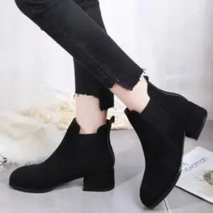 캐주얼 사이드밴딩 기모안감 스웨이드 워커부츠 2컬러 (WFKBKJ9)