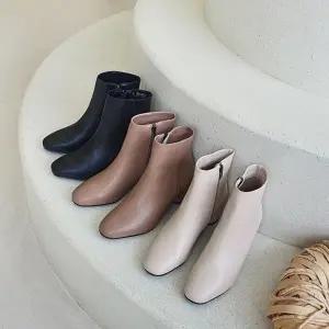 미들힐 여자롱부츠 발목 롱구두 봄구두 로우힐 첼시