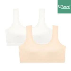 [수아팜] [2컬러] 주니어 2단계 순수 모달 스포츠 브라 2매 세트