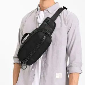 [하프클럽/]남자 허리 힙색 패션 바디백 가방 데일리 블랙 슬링백