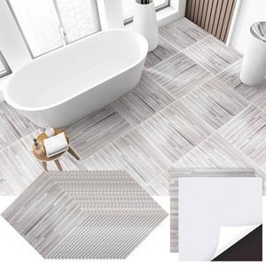 스피아리얼 48피스 필 앤 스틱 바닥 타일 비닐 바닥재 12 x 인치 셀프 욕실 주방 침실 거실용 방수 DIY 나무 알갱이