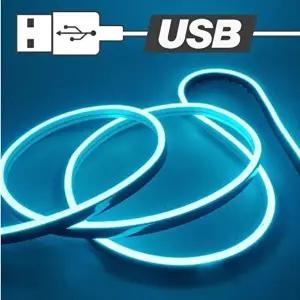 USB전원 실리콘면발광 무드등 LED바 아이스블루 50cm