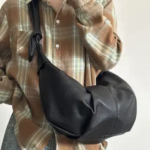 넉넉한 수납 주름 숄더백 여성용 소프트 쉐입 호보백 czB7+5Rgn