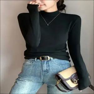 여자 긴팔티 반목 6컬러 슬림핏 반폴라티 겨울 이너