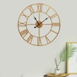 인테리어 무소음 벽시계 원형시계 엔틱시계 골드 50cm (KYR-WD8734B)