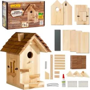 프리미엄 나무 새집 키트 야외용 블루버드 하우스 어른들이 직접 조립할 수 있는 목공 성인 공예품 및 DIY