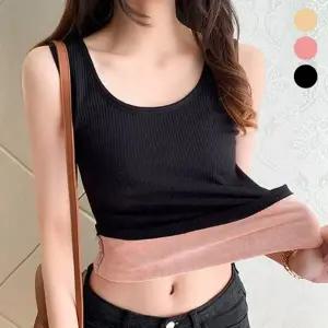 여성 민소매 겨울나시 여자나시 라운드넥 여성나시 골지나시 기모 안감