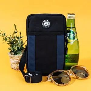 크로스백 슬림 지퍼 보조 핸드폰 가방 네이비