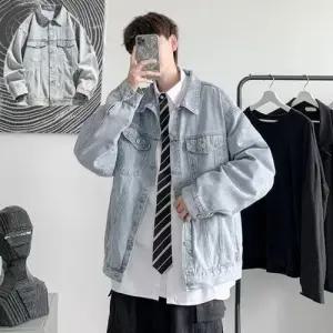 데일리 깔끔한 외출복 남자 연청 단추 자켓 WFGF7XK