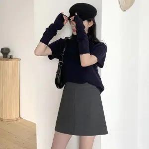 [옷자락]여성 가을 겨울 반팔 터틀넥 니트 워머 세트