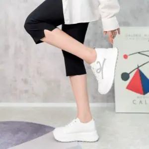 [제이시]제이시 신기편한 밴딩끈 7cm 가죽 굽높은 운동화 K345