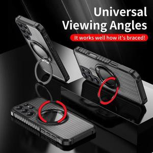 Fulcrum 마그네틱 홀더 스탠드 삼성 갤럭시 S25 S24 S23 Plus Ultra Full Protect 무선 충전 커버 용 액체