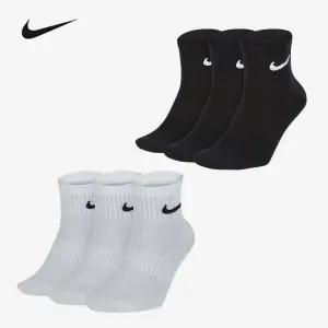 [3+3] 총 6켤레 나이키 에브리데이 크루 앵클 삭스 화이트 블랙 중목