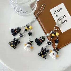 유령의집 할로윈 펌킨 호박 귀신 유령 파우치 DIY 열쇠고리 폰줄 가방꾸미기 포인트 소품샵