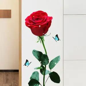 꽃 포인트벽지 장미꽃 거실 스티커 벽지 포인트스티커 홈데코 꽃스티커