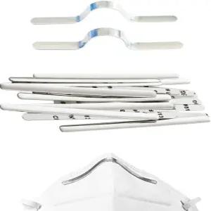 KISSITY 50pcs 90mm /3.54 인치 접착 금속 플랫 알루미늄 막대 스트립 스트랩 노즈 브리지 밴드 클립으로