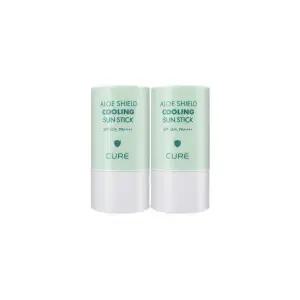 김정문알로에 큐어 쉴드 쿨링 선스틱 23g(SPF50+) 민트스틱 수딩자차 2개