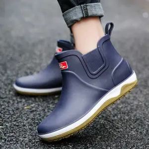 가볍고 편안한 남성 레인부츠 발목 숏 장화 앵클클 첼시 방수 비오는날 장마 미끄럼방지 발편한 캐주얼 스