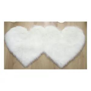 쌍하트 긴털 발매 35x70cm 소파 카페 가정용 러그 긴매 장모 용러그 침실 거실 다용도패드 인테리어 장식