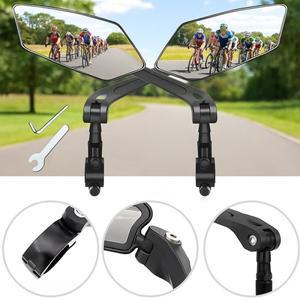 호환 360도 조절식 MTB 백미러  전기 자전거 사이클링 액세서리용 플랫 핸들바