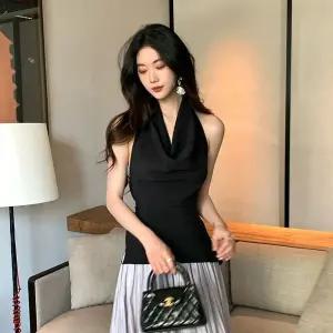 여성 나시 의상 실크 치마 롱 홀터넥 픽유아 11번가