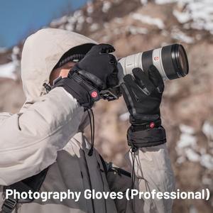 PGYTECH 전문 사진 장갑 작가를위한 미끄럼 방지 내구성 정품 가죽 폴리 에스터 섬유 3M 면 소재