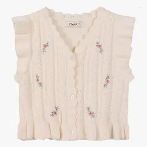 [대구백화점] [치크]플라워 자수 브이넥 조끼(CKVK2611G)