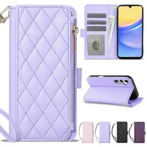 지갑 작은 향기 지퍼 카드 슬롯 킥 스탠드 삼성 갤럭시 S25 울트라 S24 FE S23 플러스 S22에 대한 자기 플