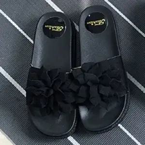플로라 푹신한 여성 여름 EVA 슬리퍼 굽높이 블랙 250