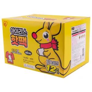 아이리스 붙이는핫팩 60매 파스형 낚시 캠핑 레포츠 핫팩붙이는 캠핑용핫팩 낚시핫팩 발핫팩