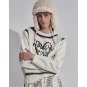 [롯데백화점]르니앤맥코이 빈티지 하트 레터링 포인트 니트 MN02KN736FJY