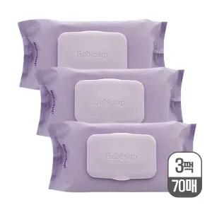 베베숲 프리미어plus 엠보싱 물티슈 캡형 70매 3개