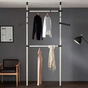 트레벨 튼튼한 25파이 폭조절 원터치 행거 / 옷걸이행거 드레스룸