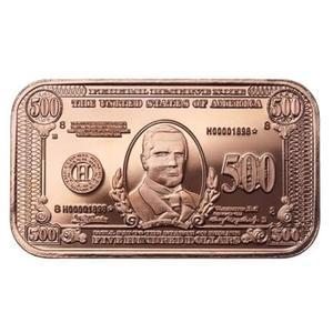 구리 막대 1온스 $500 지폐 화폐 동전