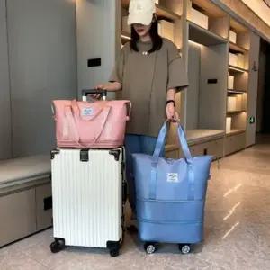 3단 크기조절가방 바퀴달린 쇼퍼백 사입가방 장바구니 트랜스포머가방 이민 여행 캐리어 가방