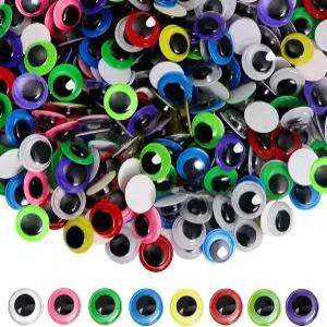 TOAOB 500pcs 10mm 구글리 즈 공예용 셀프 다양한 색상으로 꿈틀꿈틀 움직이는 플라스틱 스티커 DIY 아트