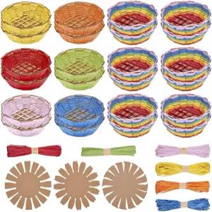 프리블로스 24세트 바구니 짜기 프로젝트 초보자를 위한 초보 예술 및 공예 입문 바느질 부활절 달걀