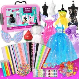 마네킹을 착용한 소녀들을 위한 에이전트랜 900+ 패션 디자이너 키트 소녀 디자인 선물 예술 및 공예 활동