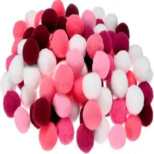 공예용 M 미터XITY 100팩 폼 1.18인치(30mm) 폴리에스터 로즈 레드 시리즈 부드럽고 푹신한 폼폼 공예