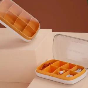 [콩심팥심]분리형알약보관함 칸막이알약통 휴대용 알약 보관함 케이스 오렌지