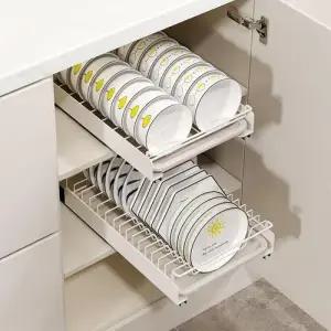 무타공 슬라이딩 그릇 접시 정리대 WF06439