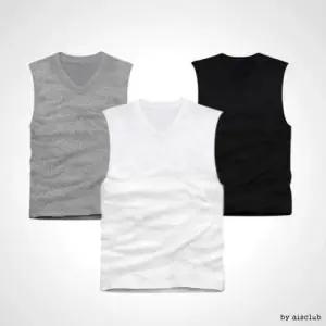 30수 민소매 V넥 순면M3XL국내생산 나시3컬러 WF0D6F7